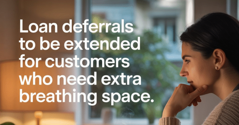 loan deferrals to be extended for customers who need extra breathing space
